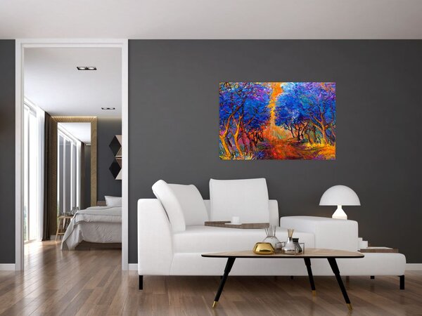Tablou - Coroane de copac de toamnă, impresionism modern (90x60 cm)