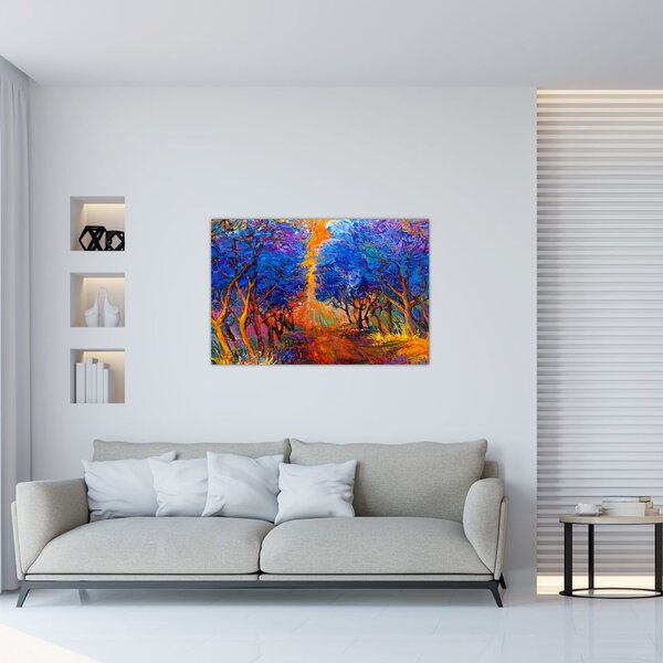 Tablou - Coroane de copac de toamnă, impresionism modern (90x60 cm)