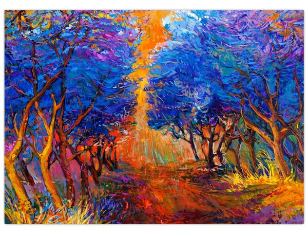Tablou - Coroane de copac de toamnă, impresionism modern (70x50 cm)