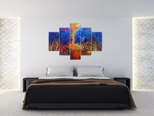 Tablou - Coroane de copac de toamnă, impresionism modern (150x105 cm)