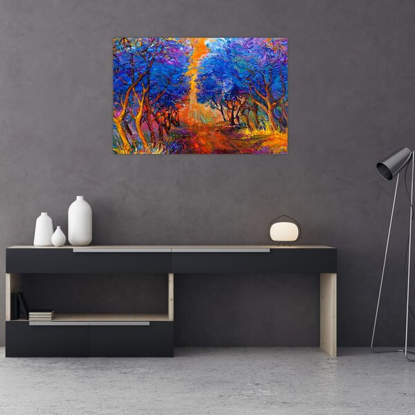 Tablou - Coroane de copac de toamnă, impresionism modern (90x60 cm)