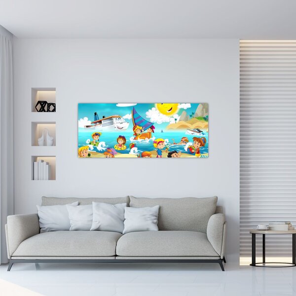 Tablou -Ziua la plajă (120x50 cm)