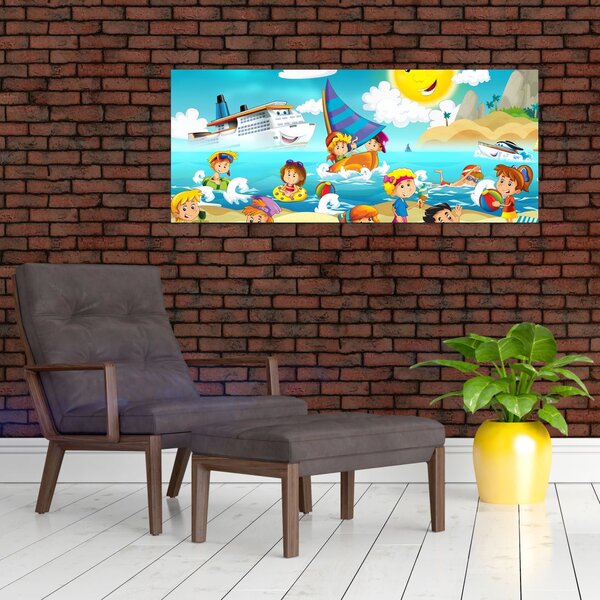 Tablou -Ziua la plajă (120x50 cm)
