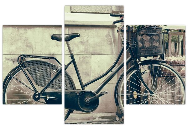 Tablou - Bicicleta de epocă cu flori (90x60 cm)