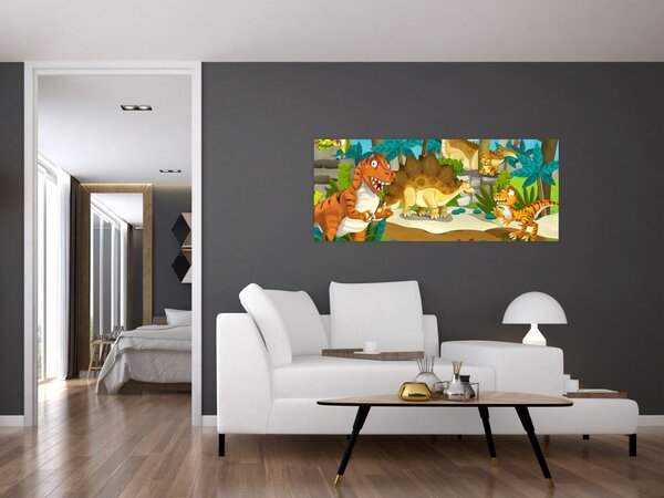 Tablou - Dinozaurii (120x50 cm)