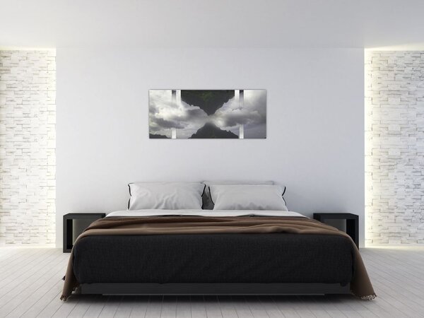 Tablou - Munții din Islanda, colaj geometric (120x50 cm)