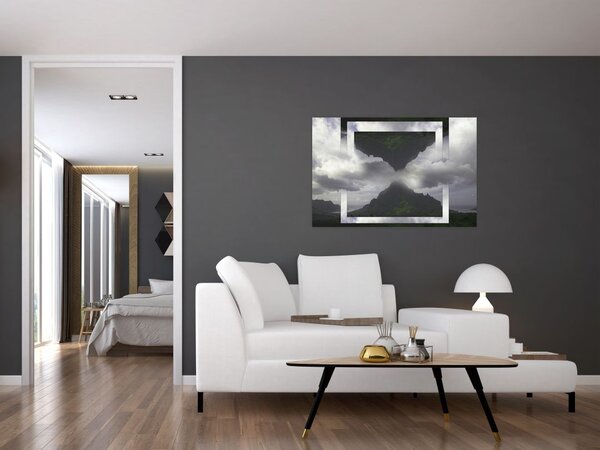 Tablou - Munții din Islanda, colaj geometric (90x60 cm)