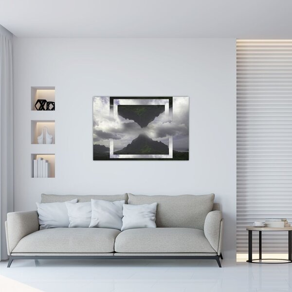 Tablou - Munții din Islanda, colaj geometric (90x60 cm)