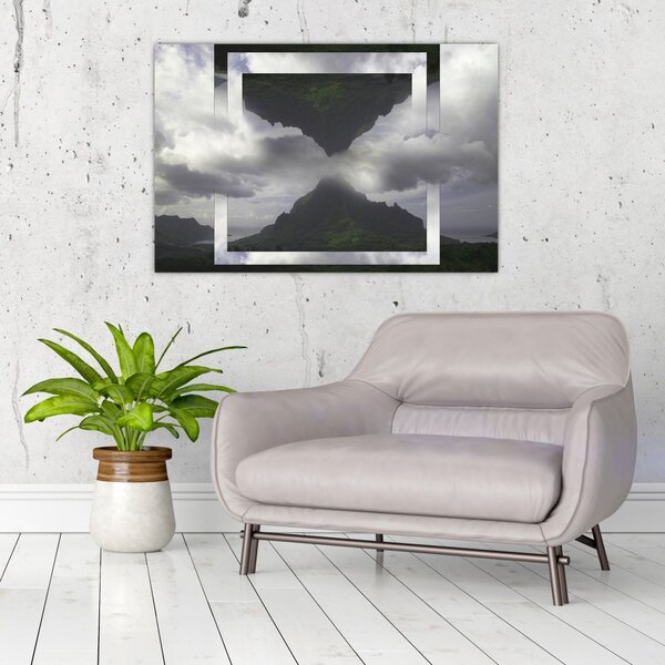 Tablou - Munții din Islanda, colaj geometric (90x60 cm)