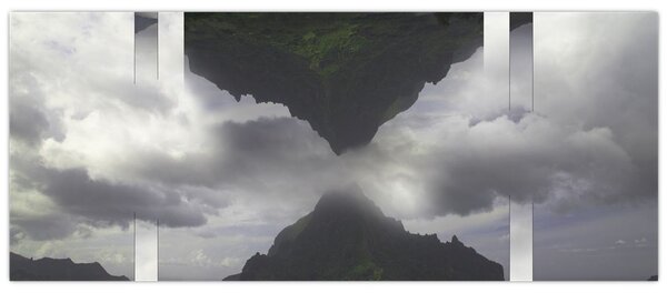 Tablou - Munții din Islanda, colaj geometric (120x50 cm)