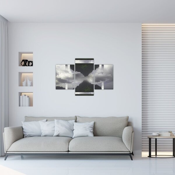 Tablou - Munții din Islanda, colaj geometric (90x60 cm)