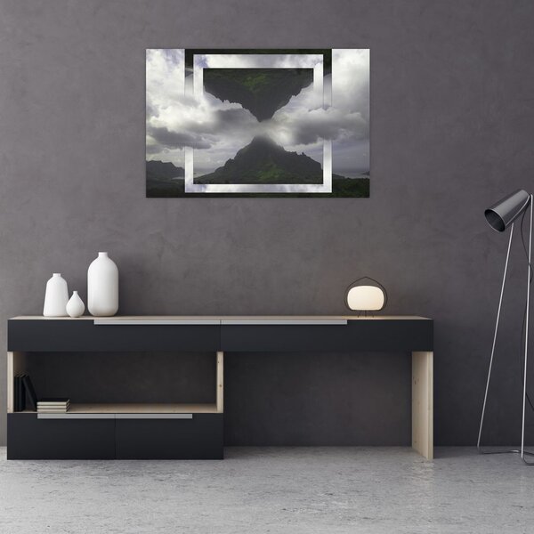 Tablou - Munții din Islanda, colaj geometric (90x60 cm)