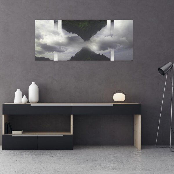 Tablou - Munții din Islanda, colaj geometric (120x50 cm)