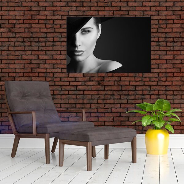 Tablou - Portretul femeii cu pălărie (90x60 cm)