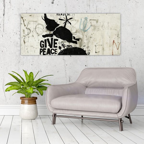 Tablou - Elefant deasupra solului (120x50 cm)