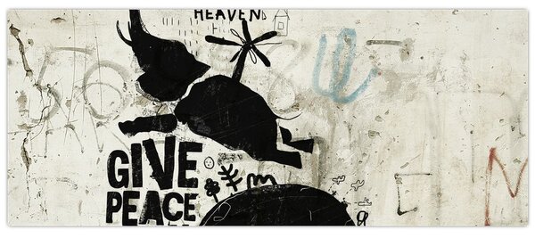 Tablou - Elefant deasupra solului (120x50 cm)