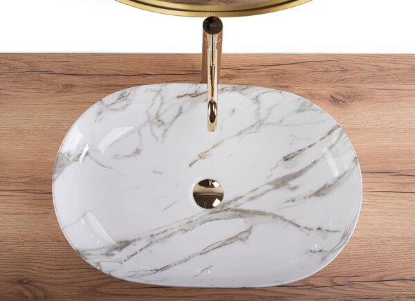 Lavoarul REA CLEO 61 Shiny Aiax din ceramică