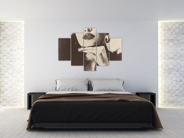 Tablou - Vintage, poza unei femei (150x105 cm)