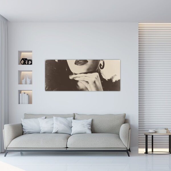 Tablou - Vintage, poza unei femei (120x50 cm)