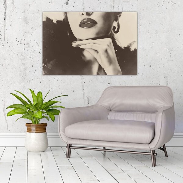 Tablou - Vintage, poza unei femei (90x60 cm)