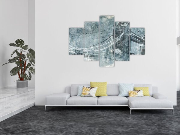 Tablou - Tower Bridge în tonuri reci (150x105 cm)