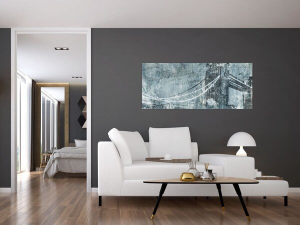 Tablou - Tower Bridge în tonuri reci (120x50 cm)