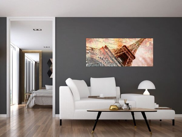 Tablou - Turnul Eiffel în stil vintage (120x50 cm)