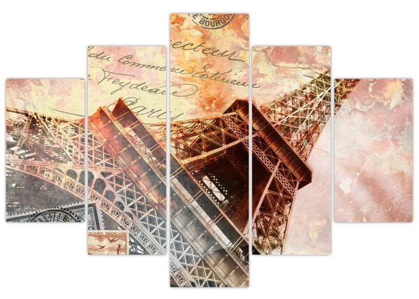 Tablou - Turnul Eiffel în stil vintage (150x105 cm)