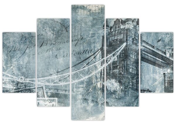 Tablou - Tower Bridge în tonuri reci (150x105 cm)