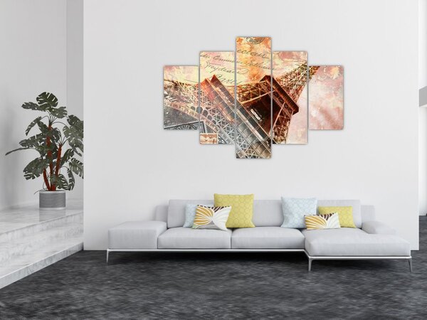 Tablou - Turnul Eiffel în stil vintage (150x105 cm)