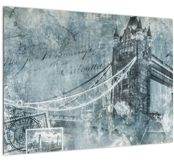 Tablou - Tower Bridge în tonuri reci (70x50 cm)