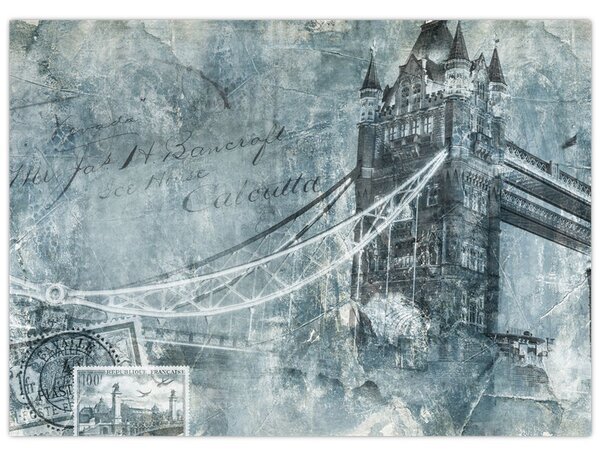 Tablou - Tower Bridge în tonuri reci (70x50 cm)