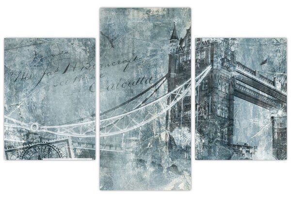 Tablou - Tower Bridge în tonuri reci (90x60 cm)