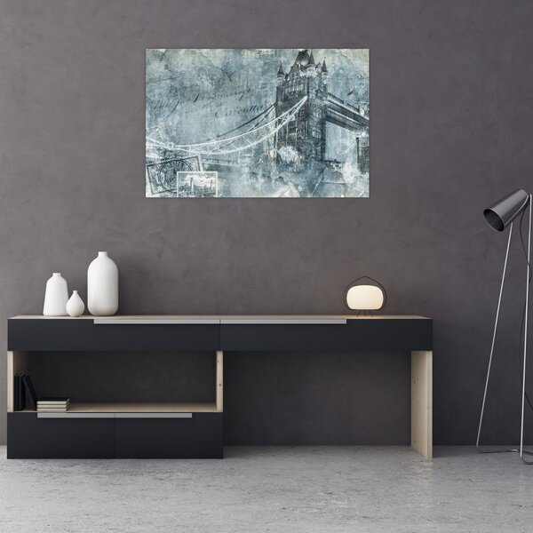 Tablou - Tower Bridge în tonuri reci (90x60 cm)