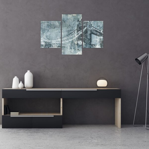Tablou - Tower Bridge în tonuri reci (90x60 cm)