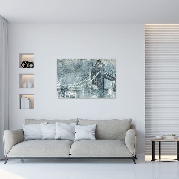 Tablou - Tower Bridge în tonuri reci (90x60 cm)