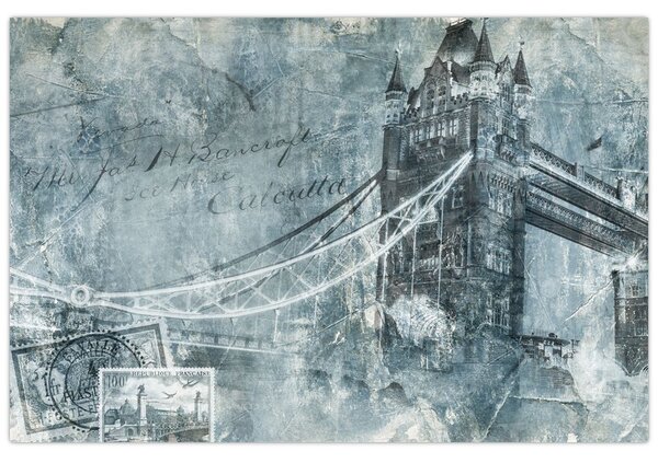 Tablou - Tower Bridge în tonuri reci (90x60 cm)