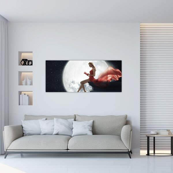 Tablou - Femeia sub clar de lună (120x50 cm)