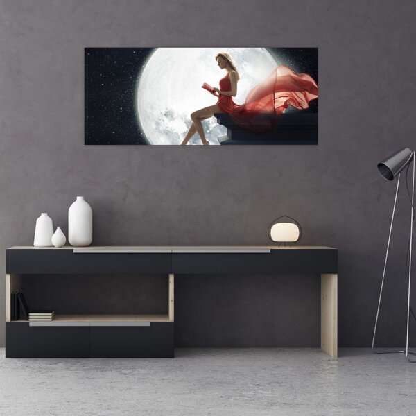 Tablou - Femeia sub clar de lună (120x50 cm)