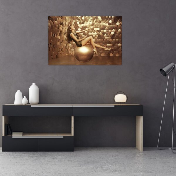 Tablou - Femeia în încăperea de aur (90x60 cm)