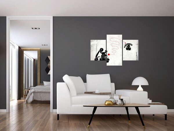 Tablou - Desen de telefon în stilul lui Banksy (90x60 cm)