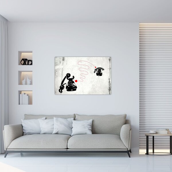 Tablou - Desen de telefon în stilul lui Banksy (90x60 cm)