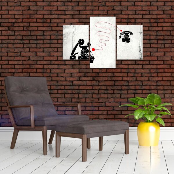 Tablou - Desen de telefon în stilul lui Banksy (90x60 cm)