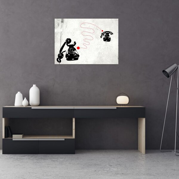Tablou - Desen de telefon în stilul lui Banksy (70x50 cm)