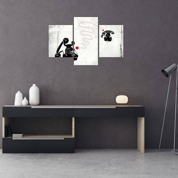 Tablou - Desen de telefon în stilul lui Banksy (90x60 cm)
