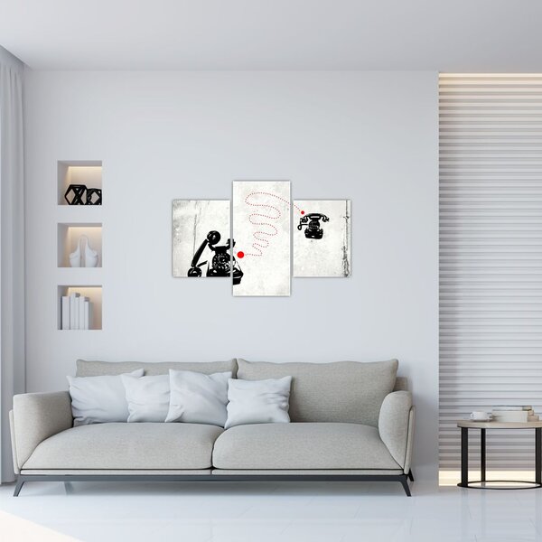 Tablou - Desen de telefon în stilul lui Banksy (90x60 cm)