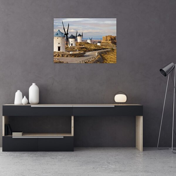 Tablou - Morile de vânt din Consuegra, Spania (70x50 cm)