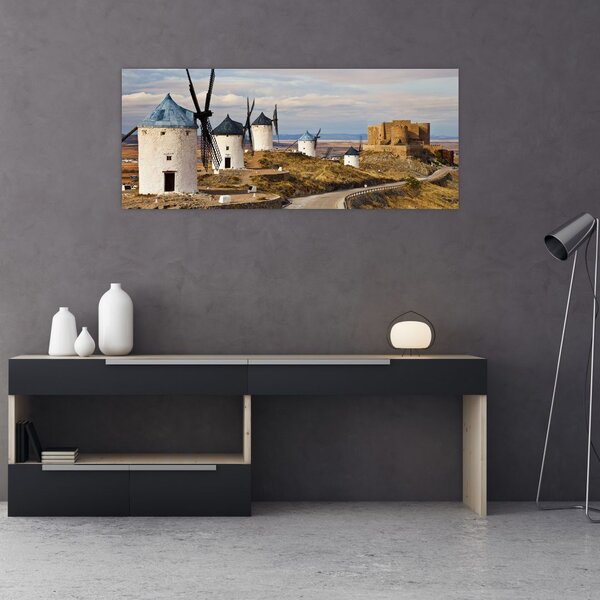 Tablou - Morile de vânt din Consuegra, Spania (120x50 cm)