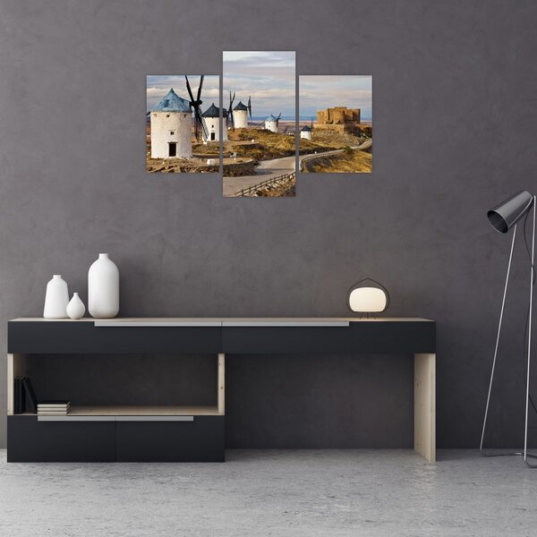 Tablou - Morile de vânt din Consuegra, Spania (90x60 cm)