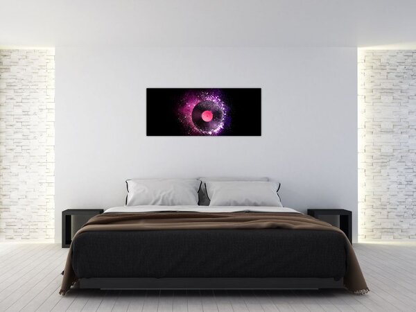 Tablou - Disc de vinil roz-violet (120x50 cm)